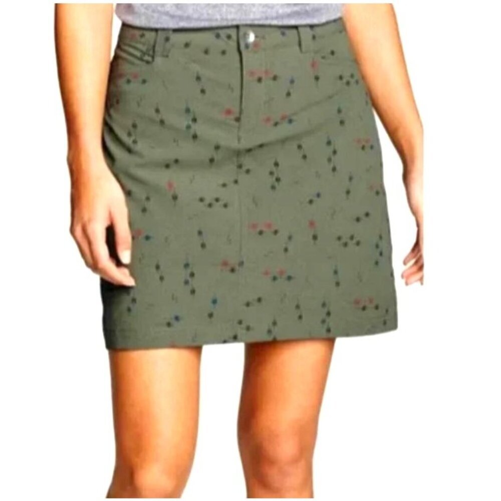 Eddie Bauer Olive Skort with Floral Design